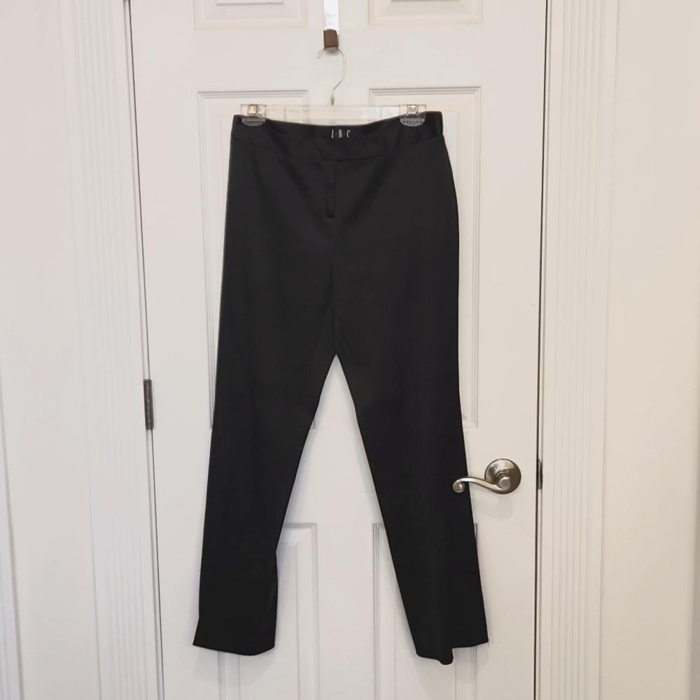 INC Petite black satin slacks size 10P